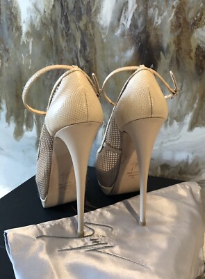Giuseppe Zanotti Nude Mesh Leather Peep Toe Platform Heels 39 | eBay