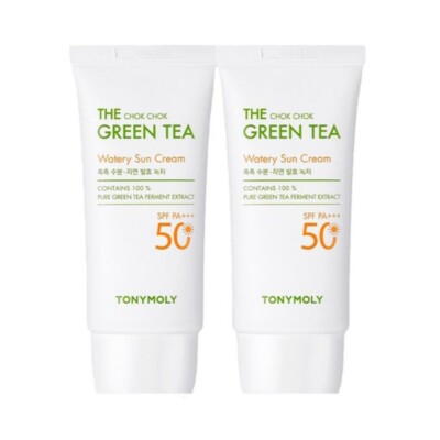 TONYMOLY The Chok Chok Green Tea Watery Sun Cream 50ml SPF50+ PA+++/ 2EA