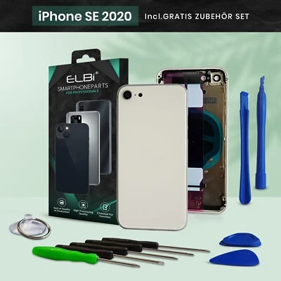 Backcover für iPhone SE2020 Weiß Gehäuse Rückseite Rahmen Frame Housing ELBI