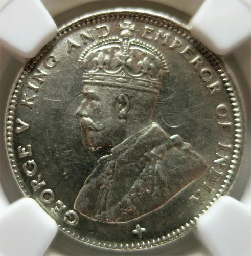 STRAITS SETTLEMENTS Malaysia Britain 20 cents 1919 B NGC MS 62 UNC ERROR