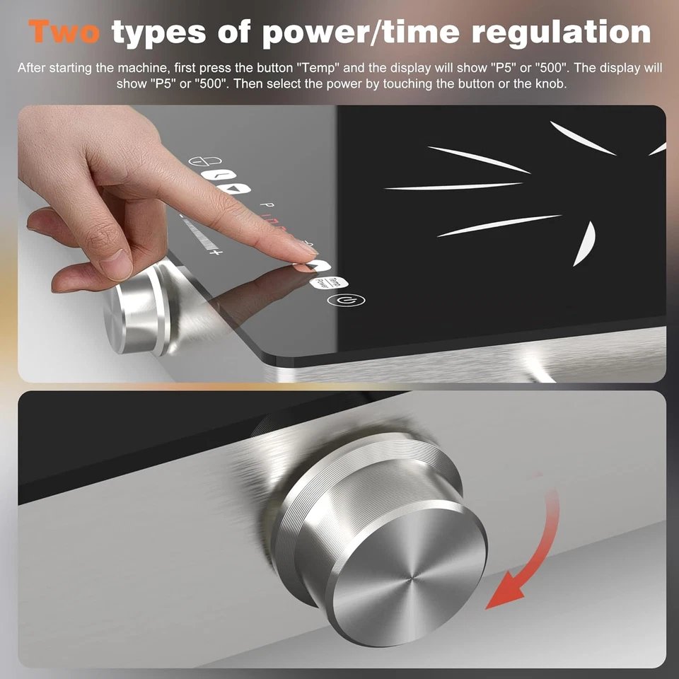 Estufa eléctrica de 2 quemadores - Estufa eléctrica portátil de 24 pulgadas superior 110 V, contador de 2000 W Foto 4 de 4