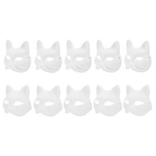 10 Pcs Hand Painted Paper Mask Blank Paintable Paper Face Mask for Costume Use