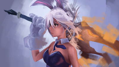 Anime league of legends riven women with weapons simple Playmat Gaming Mat Desk