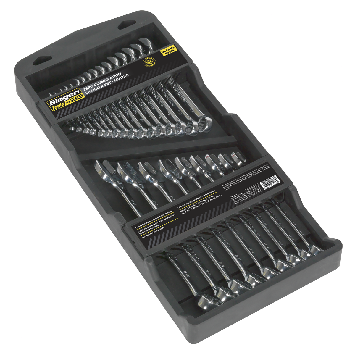 Sealey Siegen Combination Spanner Set 25pc S0564 - Image 12