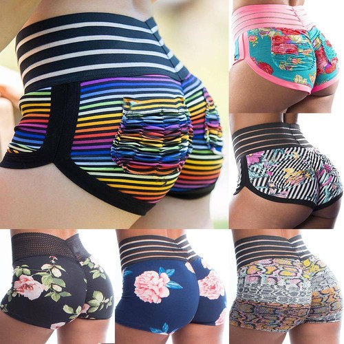 Women High Waist Yoga Shorts Butt Lift 