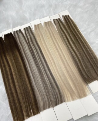 Hand-tied Weft Seamless Genius Weft 100% Rusian Human Hair Extensions 100G