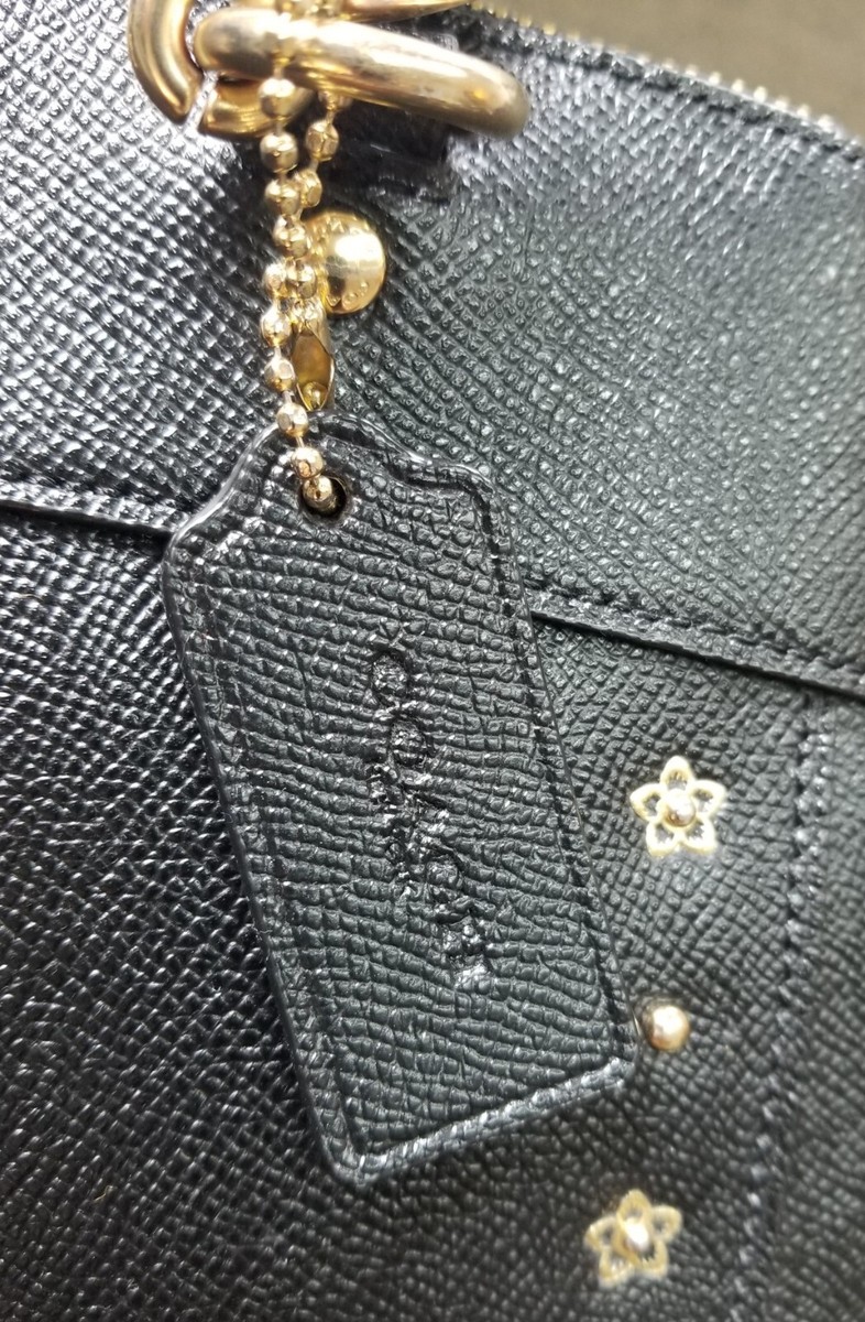 w/COA COACH #37754 Black Leather Mini Brooke Carryall Purse w