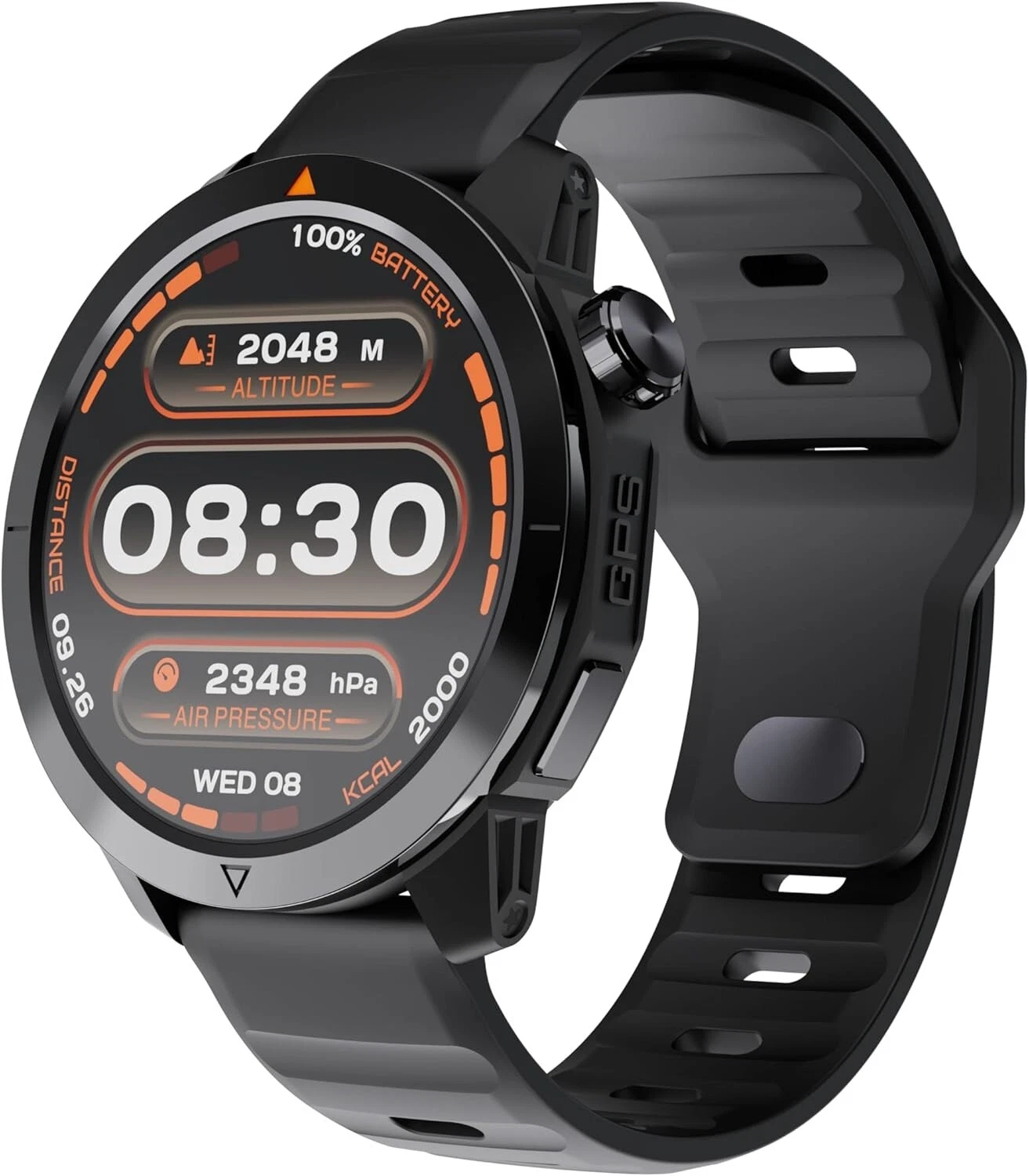GPS Smartwatch w/ Heart Rate Blood Oxygen Stress Sleep Tracking 60 Workout Modes