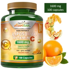 PURE Immune System Booster Support Vitamin C 1600 MG 100 C liposomal high