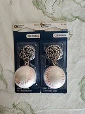 2 Commercial Electric 12 in. Baseball Ceiling Fan Pull Chain chrome 893 #2