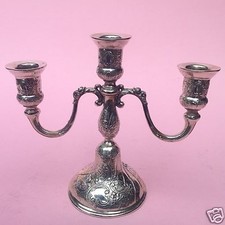 Dreiarmiger Rokoko Silber Kerzenleuchter Kandelaber Girandolde Leuchter um 1900