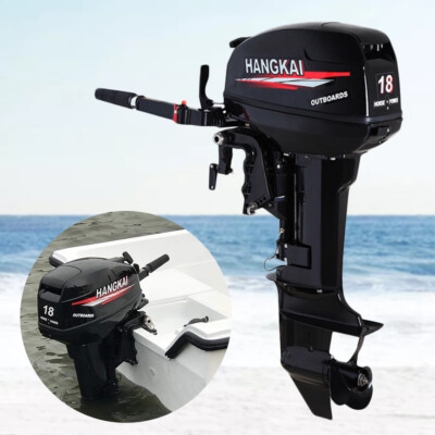 #ad #ad HANGKAI 2 18 HP Outboard Motor 2 4 Stroke Fishing Boat Engine Water Air Cooling $474.10