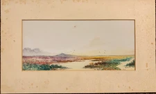 Devon Princetown Burrator Reservoir Dartmoor Landscape Painting 1920s Signed UK