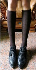 5 pairs LADIES GIRLES long Knee High  PLAIN COTTON  SOCKS 4/7