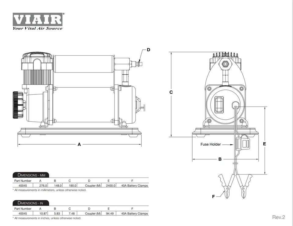 Compresor de aire portátil VIAIR 400p AUTOMÁTICO HD 150 psi llenado rápido 40045 Foto 2 de 4
