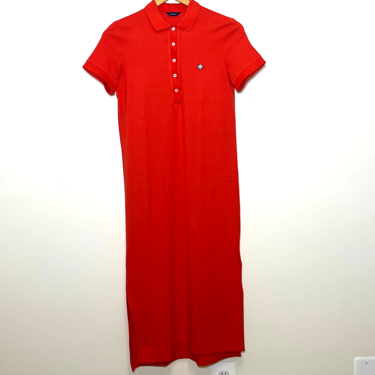 Gant Women Short Sleeve Collared Pique Polo Dress Lava Red XS | eBay