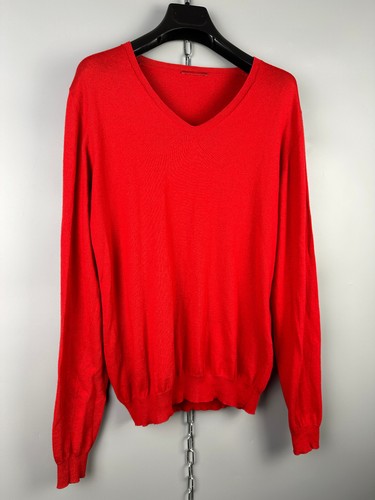 Prada Milano Mens Cotton Cashmere V Neck Luxury Knit Sweater Jumper Sz 48 / M - Picture 2 of 18