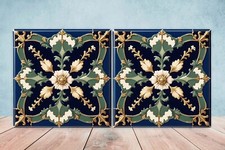 Victorian Ceramic Wall Tiles - Set of 2 Kitchen Backsplash Bathroom Ceramic Tile