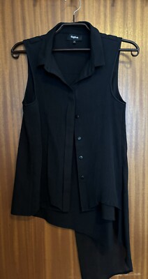 Damen Blumentop Gr S Tigha Seide Polyester Schwarz 