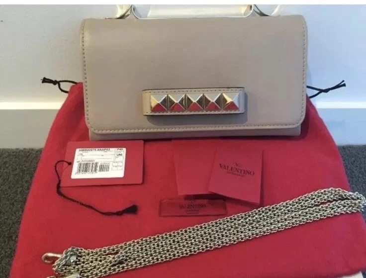 AS 100% AUTHENTIC VALENTINO VA VA VOOM SHOULDER BAG CLUTCH BEIGE | eBay