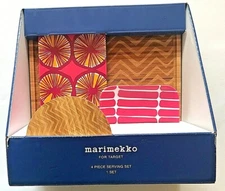 VINTAGE MARIMEKKON 4 PIECE SERVING PLATE & BOWL SET