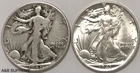 (2) Walking Liberty Half Dollar Circulated & Au-Bu Uncirculated 90% Silver