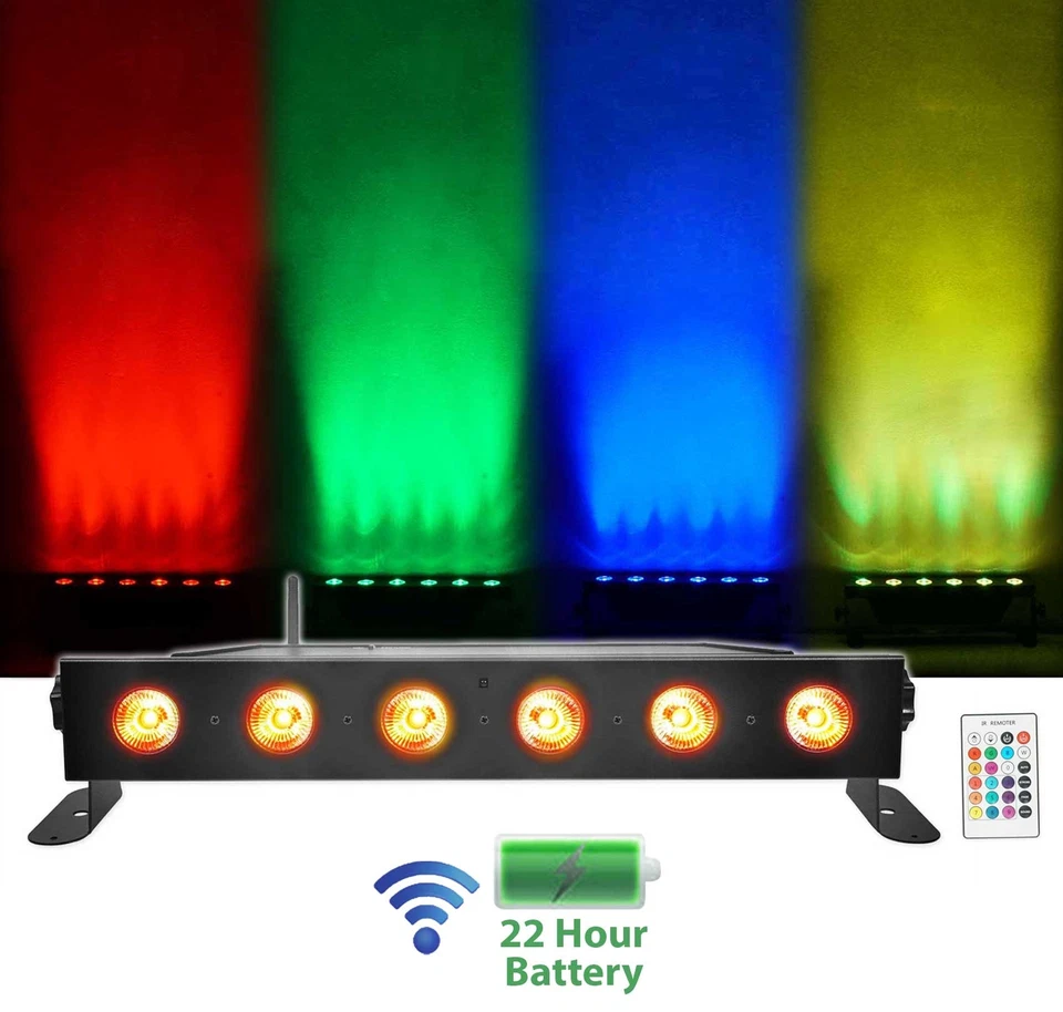 2) Rockville BEST STRIP 60 Black Rechargeable Light Bars+Wireless DMX Controller - Image 2 of 4