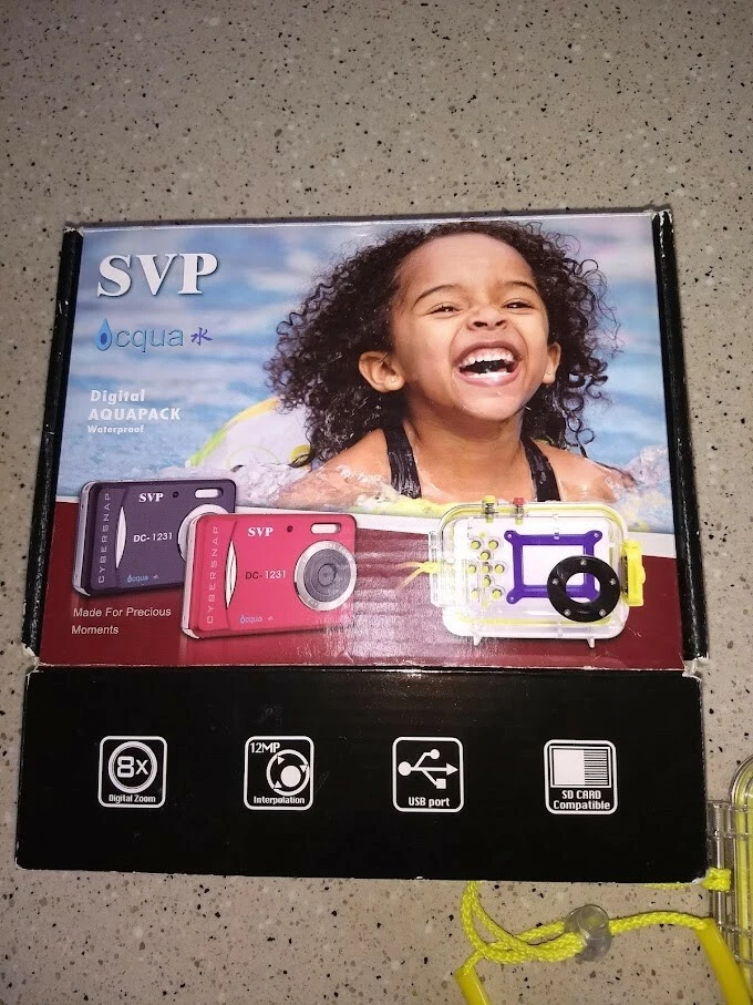 Red Cybersnap SVP Acqua  DC-1231 12MP Camera Waterproof Case 8X Zoom USP Port  - Image 3 of 4