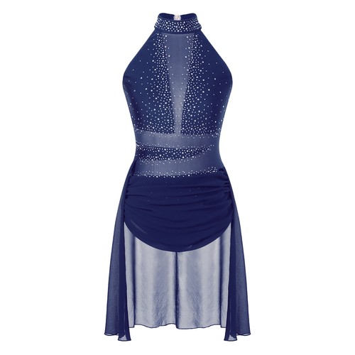 Mujer Brillante Estrás Lírico Disfraz Ballet Leotardo Vestido Moderno Ropa de Baile - Imagen 17 de 48