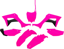 UFO Replacement Plastic Kit Fluorescent Pink/Blk 19-22 Honda CRF110F HOKIT124-P