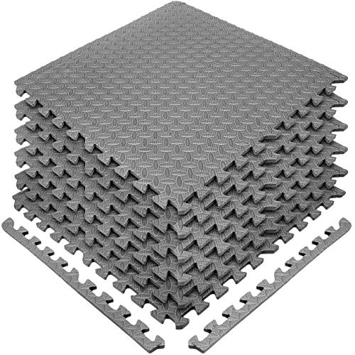 GREY - SIVAN HEALTH AND FITNESS PUZZLE EXERCISE MAT EVA FOAM INTERLOCKING TILES