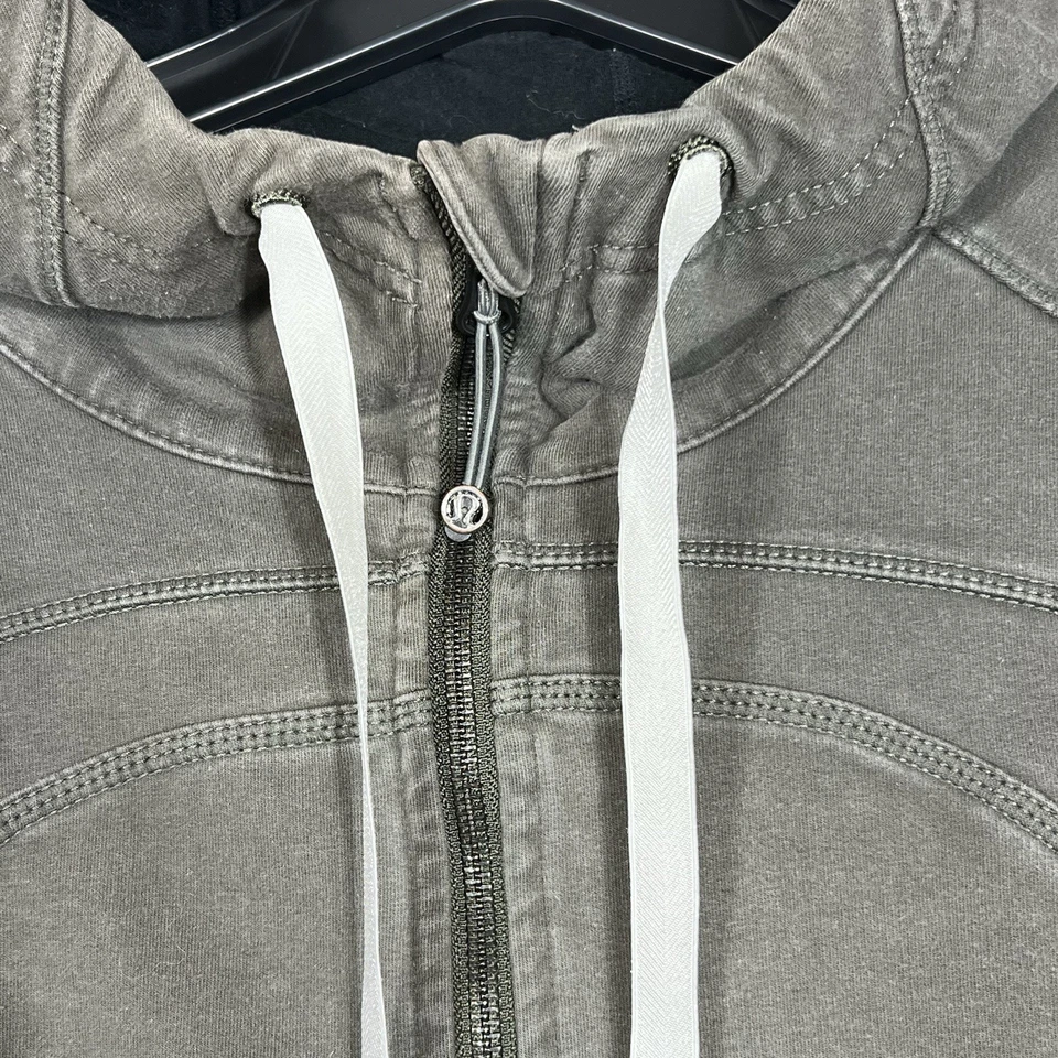 Chaqueta Lululemon para mujer talla 10 verde con capucha de buceo cremallera completa chaqueta polar Foto 4 de 4