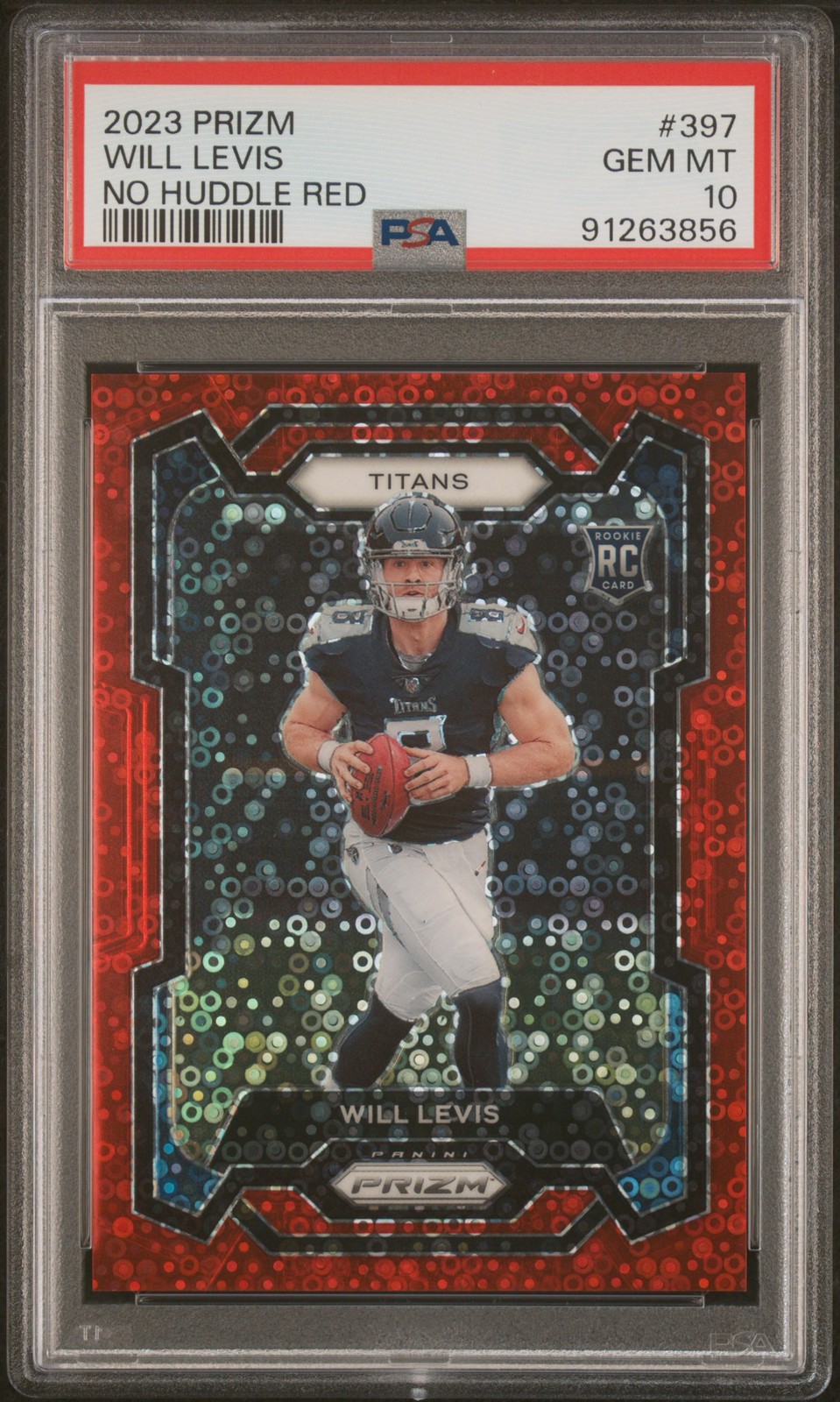 2023 Panini Prizm Will Levis Red Disco /70 #397 PSA 10