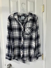Thread & Supply Checkered Plaid Flannel Button Down Shirt Size Medium