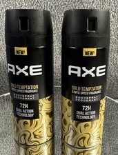 AXE 72Hr Gold Temptation Fresh Deodorant Body Spray Fragrance for Men 2 Pack