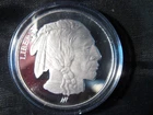 1 TROY OZ 999 SILVER ROUND LIBERTY INDIAN HEAD BUFFALO BRILLIANT ASAHI MINT
