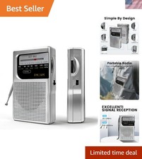 Compact AM/FM Pocket Radio with Hand Strap - Perfect for Outdoor Activities
