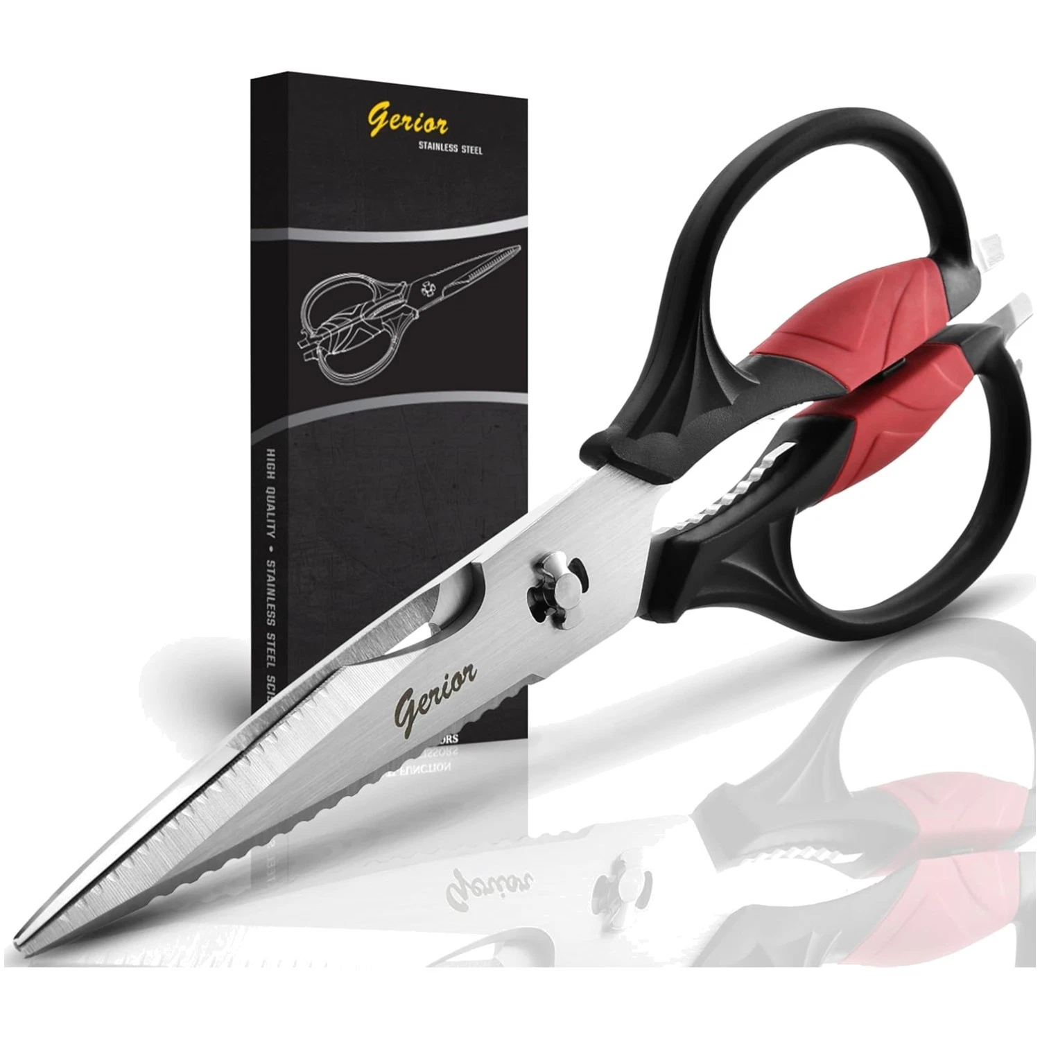 Versatile Kitchen Shears - Black & Red, Stainless Steel
Opens in a new window or tab