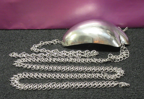 Chainmail Men's "Cup", "Cod Piece" Hammered Stainless Steel Adjustable One Size - Picture 2 of 8