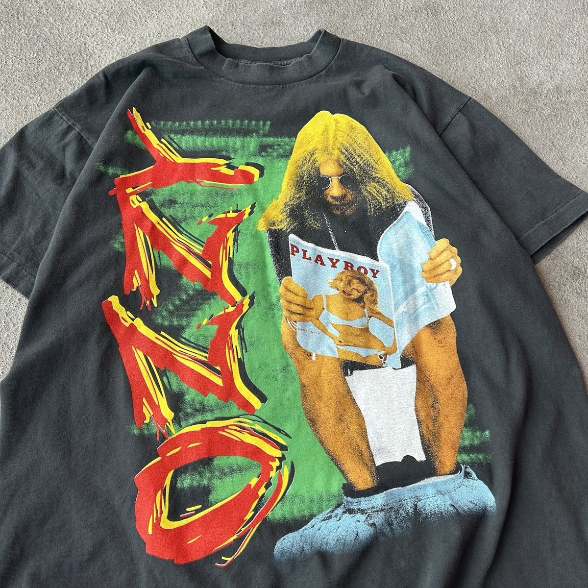 Ozzy Osbourne Playboy Toilet Vintage REPRINT All Sport Tag Band T