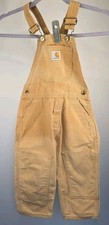 Carhartt Vintage Bibs Kids Double Knee Please See Measurements Tan Duck Canvas