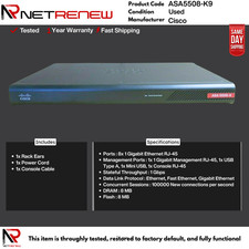 ASA5508-K9 Cisco ASA 5508-X Firewall Tested