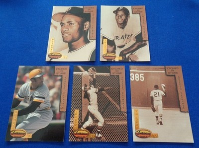 5 Ted Williams Card Company cards re Roberto Clemente Pittsburgh Pirates