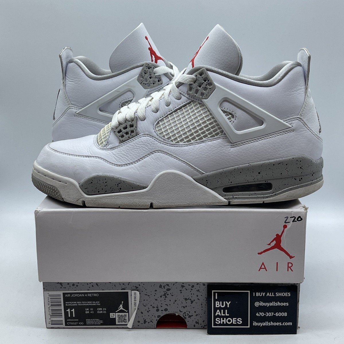 Jordan 4 Retro Mid White Oreo Mens Size 11 Amazon.com | Air Jordan 4 Retro White Oreo (2021) | Basketball main image 4