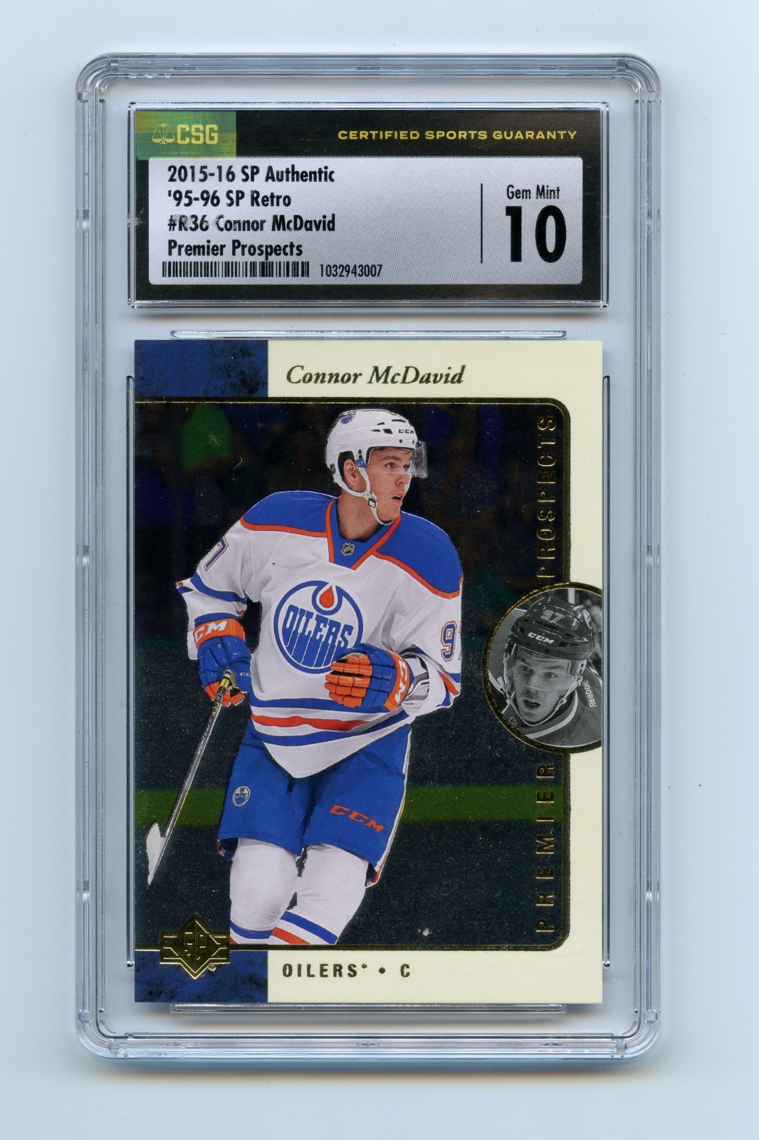 2015-16 SP Authentic 1995-96 SP Retro Premier Prospects Connor McDavid #R36 (RC)