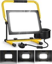 Viugreum 200W Led Work Light, 3 Brightness Adjustable Floodlight with 10ft Cord