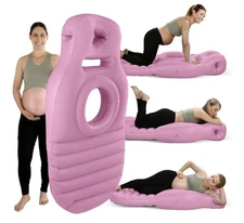 Inflatable Pregnancy Pillow Full Body Maternity Airbed/Float with Hole for Tummy