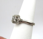 10K White Gold 20 Diamond Square Halo Engagement Ring Size 6 [R352] — photo 2