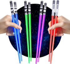 LightSaber Chopsticks Light Up Saber Led 4 Pairs, Red Blue Green Purple 