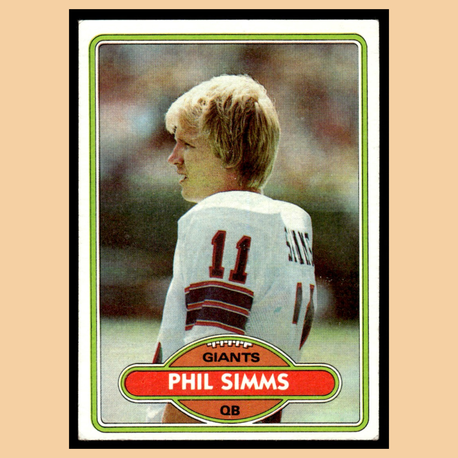 Phil Simms Rookie #225 1980 Topps New York Giants Football Card NFL EX